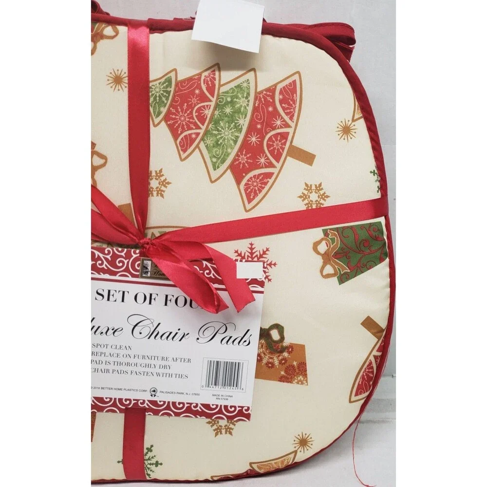 SET OF 4 KITCHEN CHAIR PADS CUSHIONS w/ties, 15
